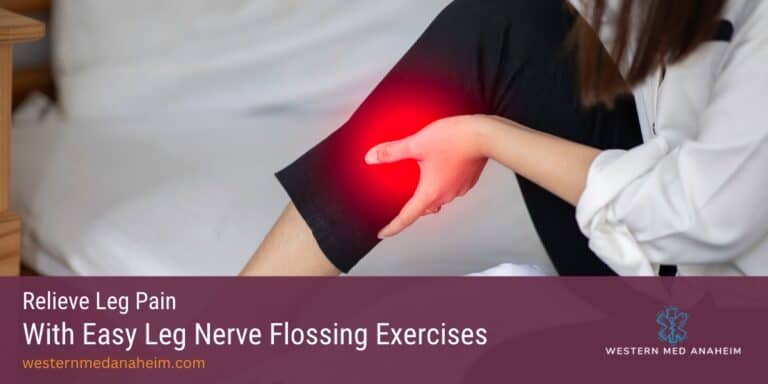 Image of leg nerve flossing exercises for pain relief. Easy and effective way to reduce leg pain.